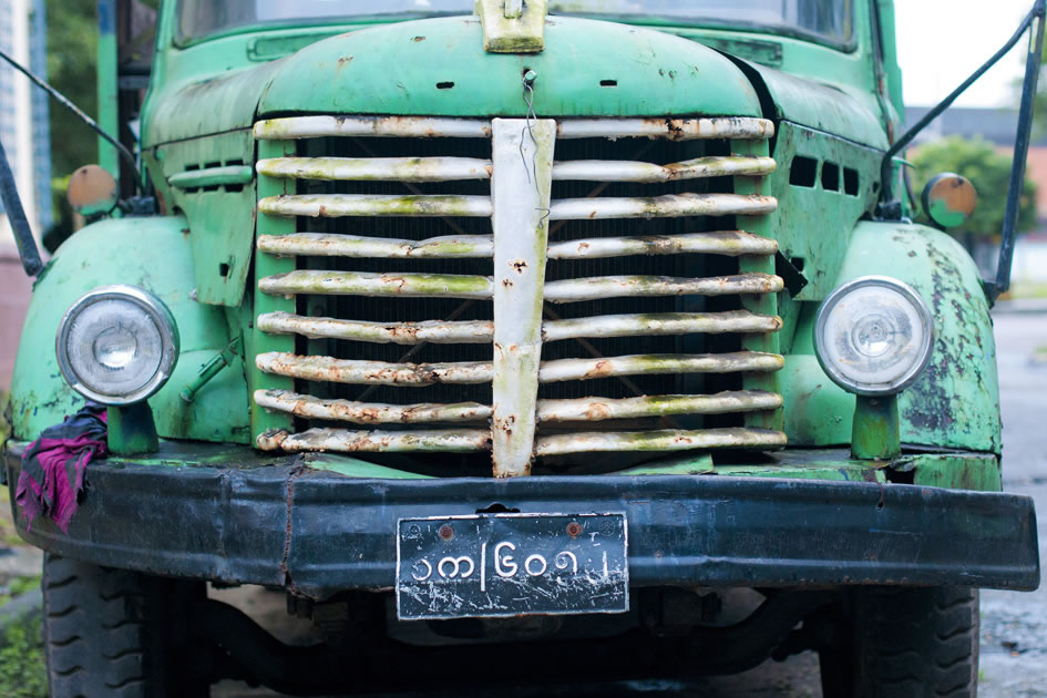 Old truck on the streets of Yangon