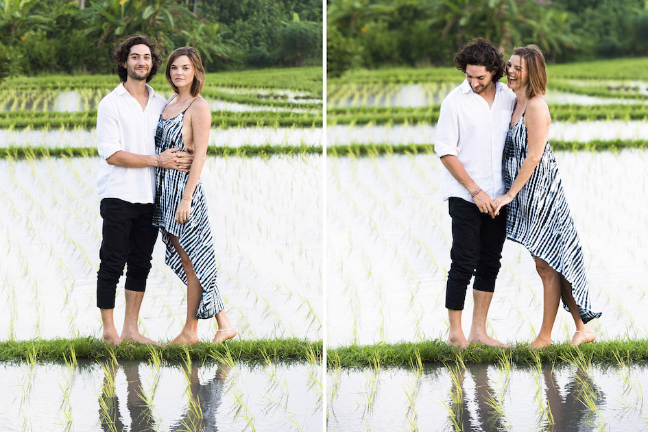 Alex & Najib in the rice field, Pererenan, Bali. Check out more photos from Alex & Najib.