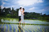 A romantic moment in the dusky rice field, Pererenan, Bali. Check out more photos from Alex & Najib.