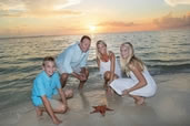 The Bither Family Spend the Sunset with the Starfish, Cayman Islands