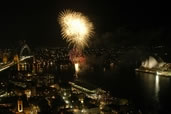 Fireworks over Sydney Harbor