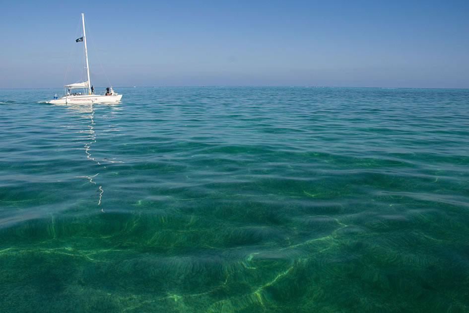 Stingray City sailboat in the North Sound, Grand Cayman