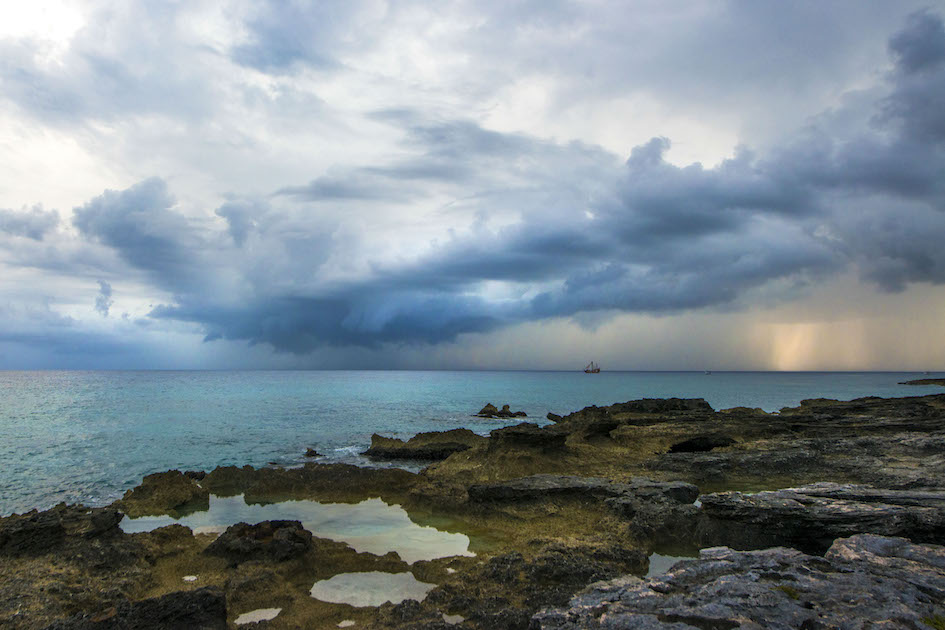 Stormy summer days with the Jolly Roger, Smiths Barcadere, Grand Cayman