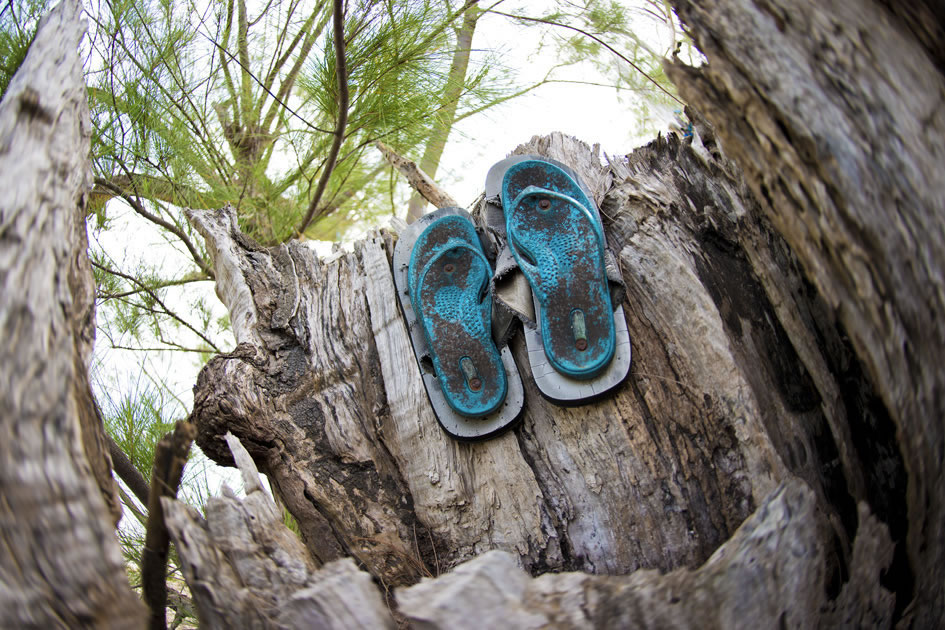 Abandoned flip-flops, South Sound, Grand Cayman