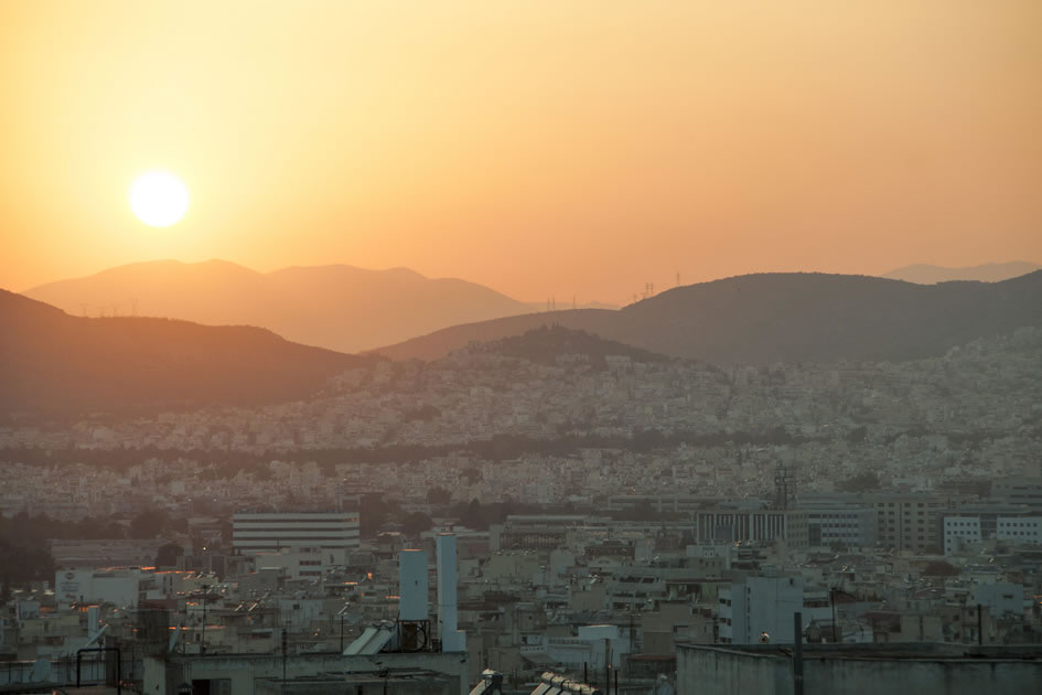 Sunset over Athens