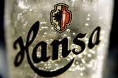 Cider in a Hansa beer pint glass