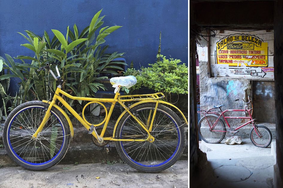 Brazillian Bikes. Left Ilha Grande, right Santa Marta Favela, Rio de Janerio.