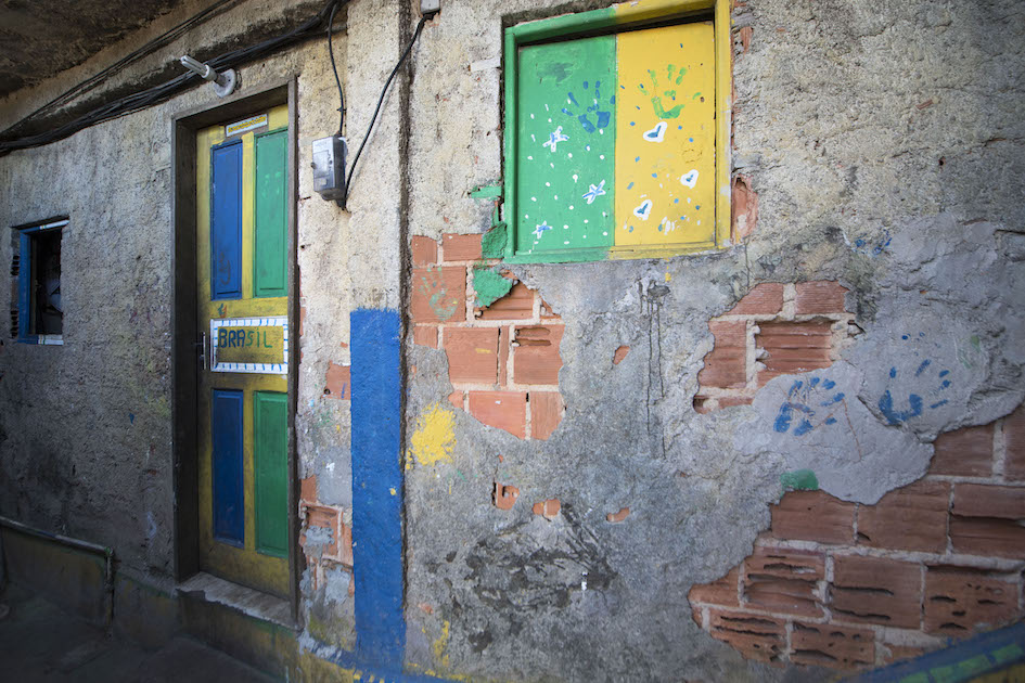 A house front in the Santa Marta Favela, Rio de Janerio.