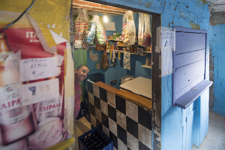 The shopkeeper, Santa Marta Favela, Rio de Janerio.