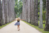 The joy of being amongst the trees, Avenue of the Royal Palms, Rio de Janerio Botanical Gardens.