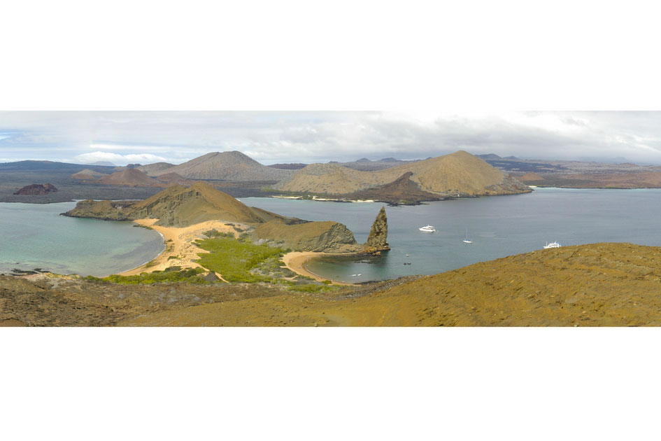 Famous view of the volcanic landscape of Bartolome Island, Galapagos