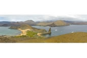 Famous view of the volcanic landscape of Bartolome Island, Galapagos