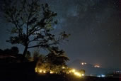 The Milky Way over the Volcano in Amed, Bali