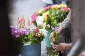 Flower saleswoman, streets of Yangon