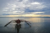 Sunset and a fishing boat, Donsol