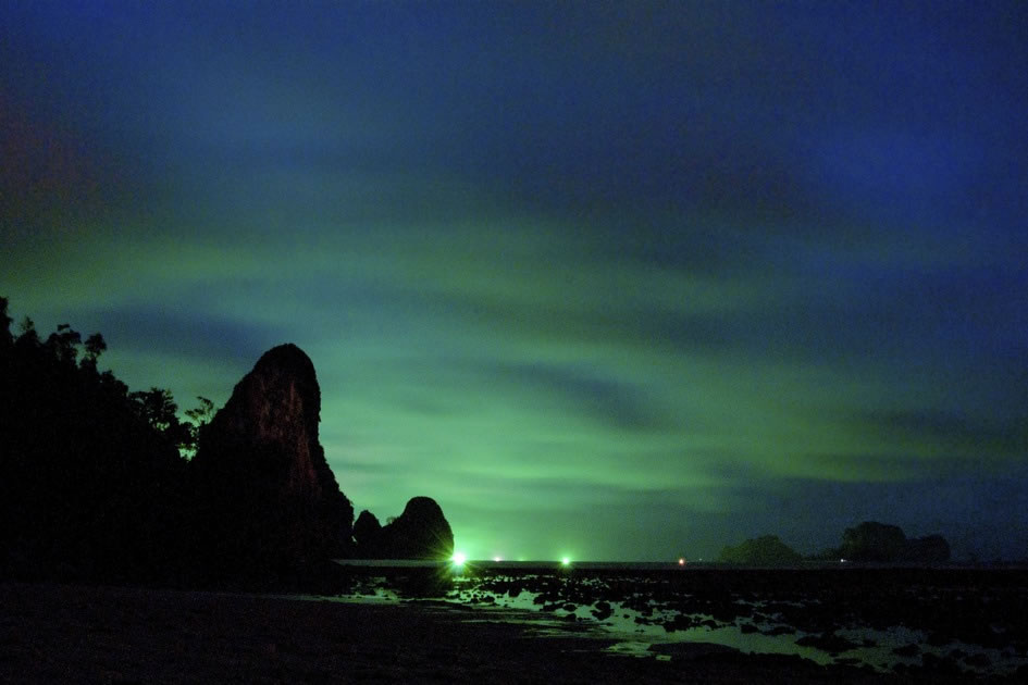 Squid Fishing Lighting the Night Sky, Tonsai Beach, Krabi