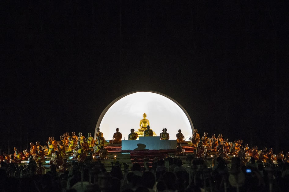 The Monks Gathering for Yi Peng Ceremony, Chiang Mai