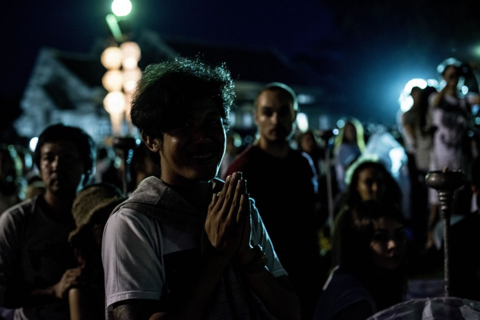 Prayers at the Yi Peng Festival, Chaing Mai